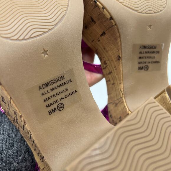 Pop Womens Admission Heeled Sandals Pink Fuschia Size 8M - Picture 10 of 11